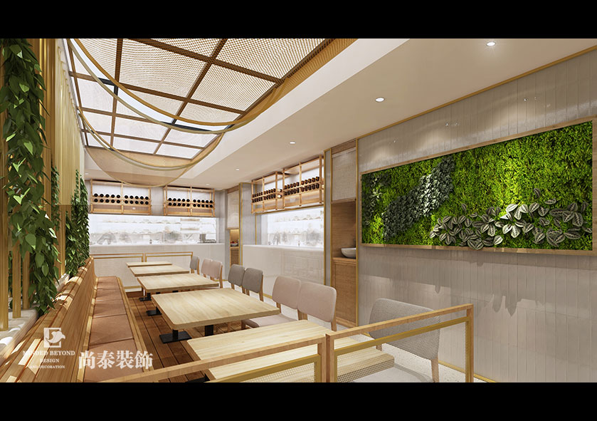 300平米自然清新餐廳裝修設(shè)計 | 丁旺餐廳